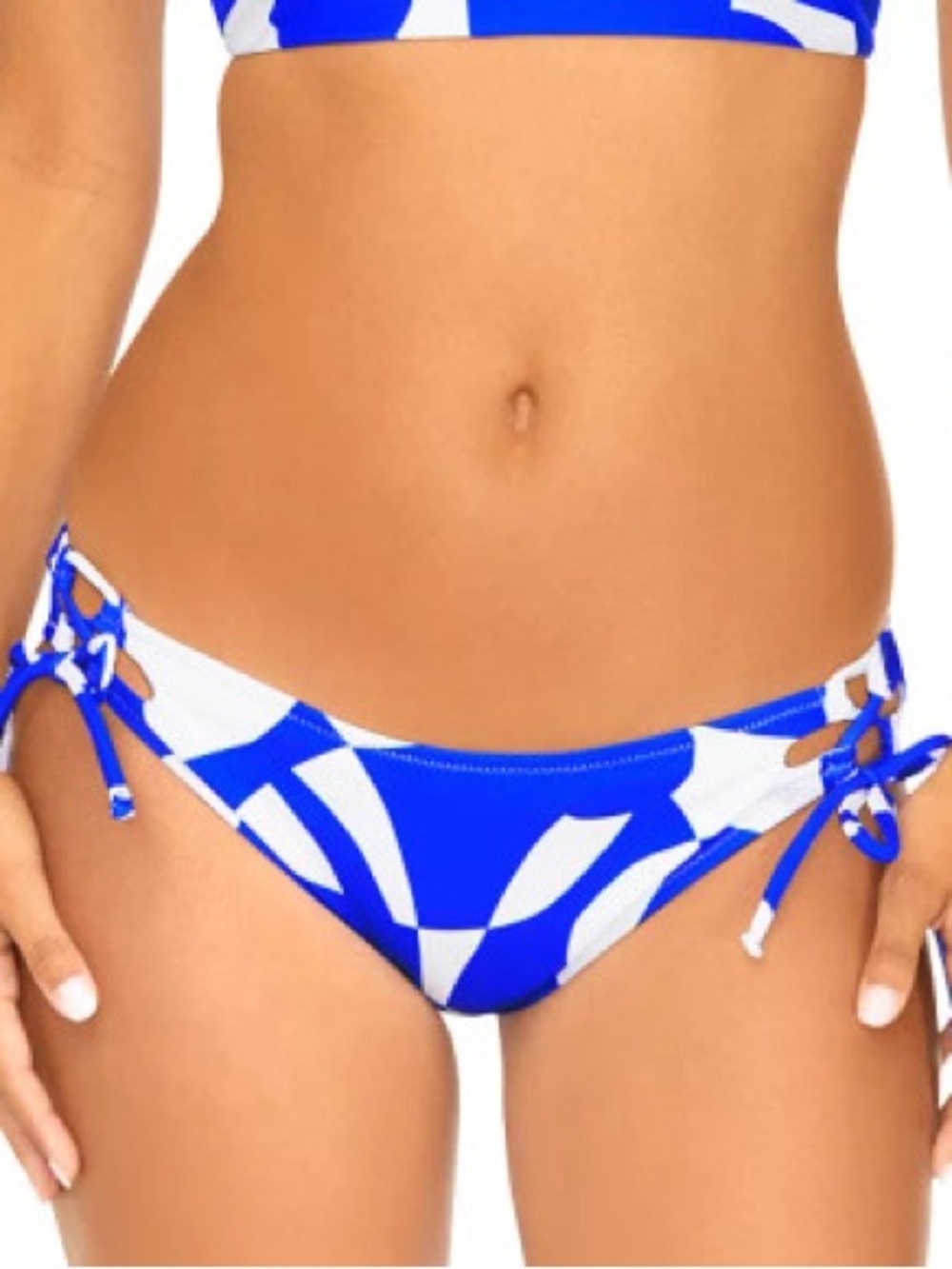 Raisins Blue & White Tie-Side Bikini Bottom